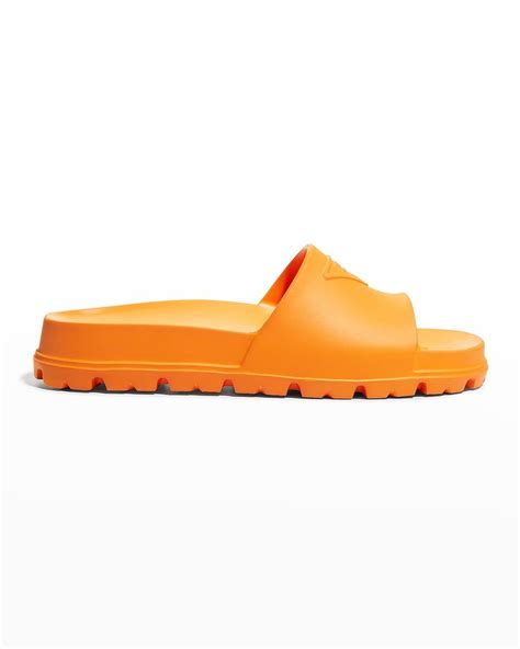 Prada Rubber Logo Pool Sandals 